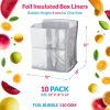 Pack of 10 Thermal Bubble Box Liners. Box Size 10 x 10 x 10. Gusseted Bottom Liners. Insulated Liners for Shipping Temperature Sensitive Products. Lea
