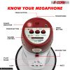 5 Core Megaphone Bullhorn Speaker 40W Bull Horn Rechargeable Cheer Megafono 1000 Yard Range Loudspeaker W Siren Recording Ergonomic Handle for Coaches
